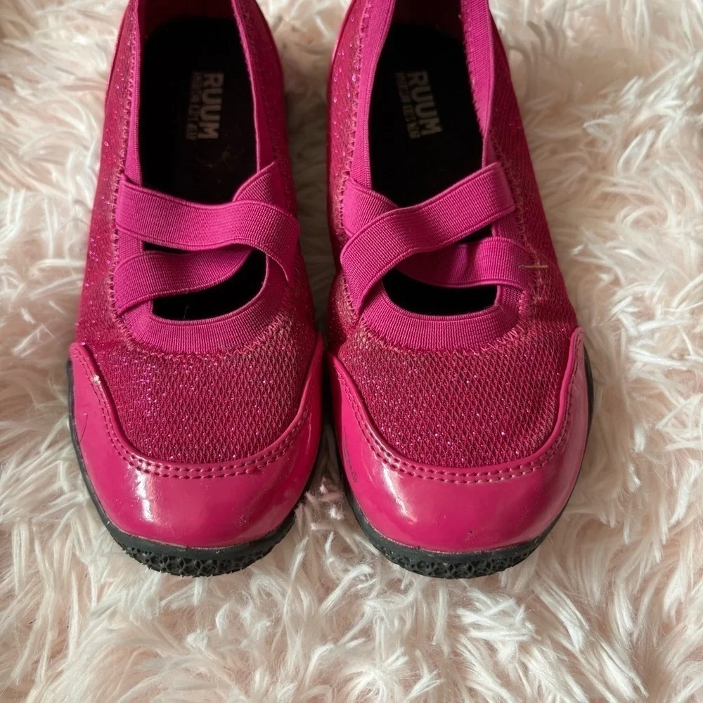 Ruum to Grow Kids Pink Glitter Shoes Mary Jane Sneaker Slip On Sz 11 Girls
